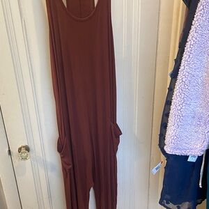 Aerie Rich Brown Sleeveless Pant jumpsuit